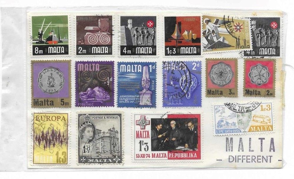 16 Malta Stamps Various Denominations