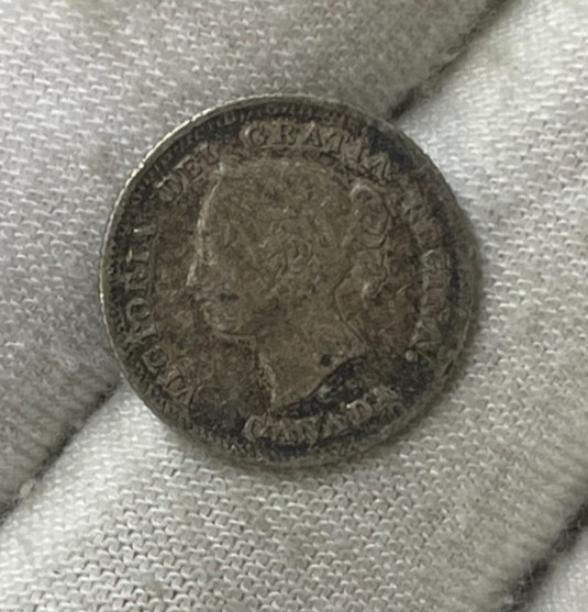 1880 H Canada 5 Cents Silver Coin