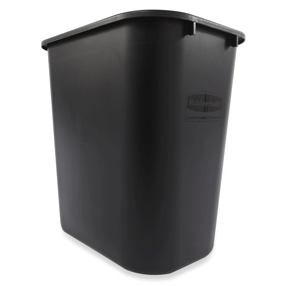 28 Quart Black Wastebasket Trash Can Garbage Bin for Kitchen Bathroom Office