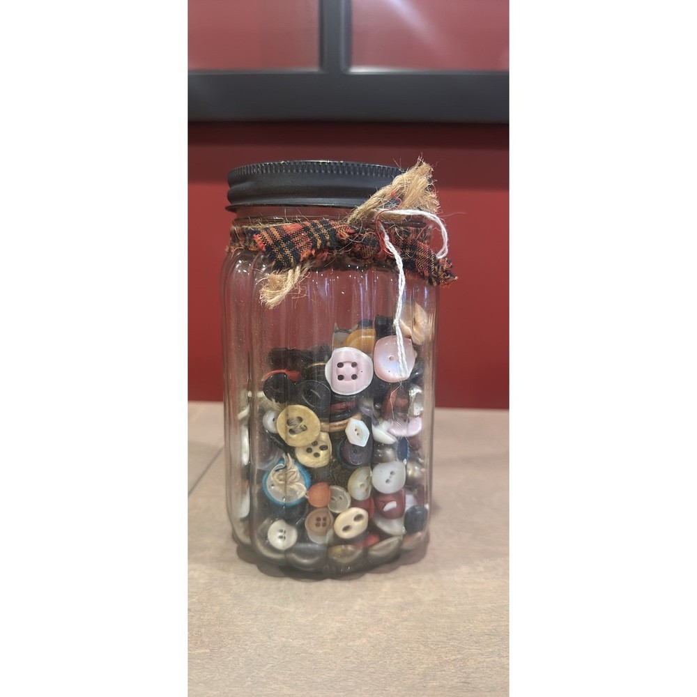 Button Jar Country Farmhouse Primitive