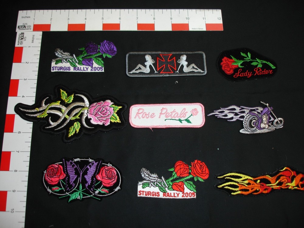 9 patches for motorcycle jackets...caps