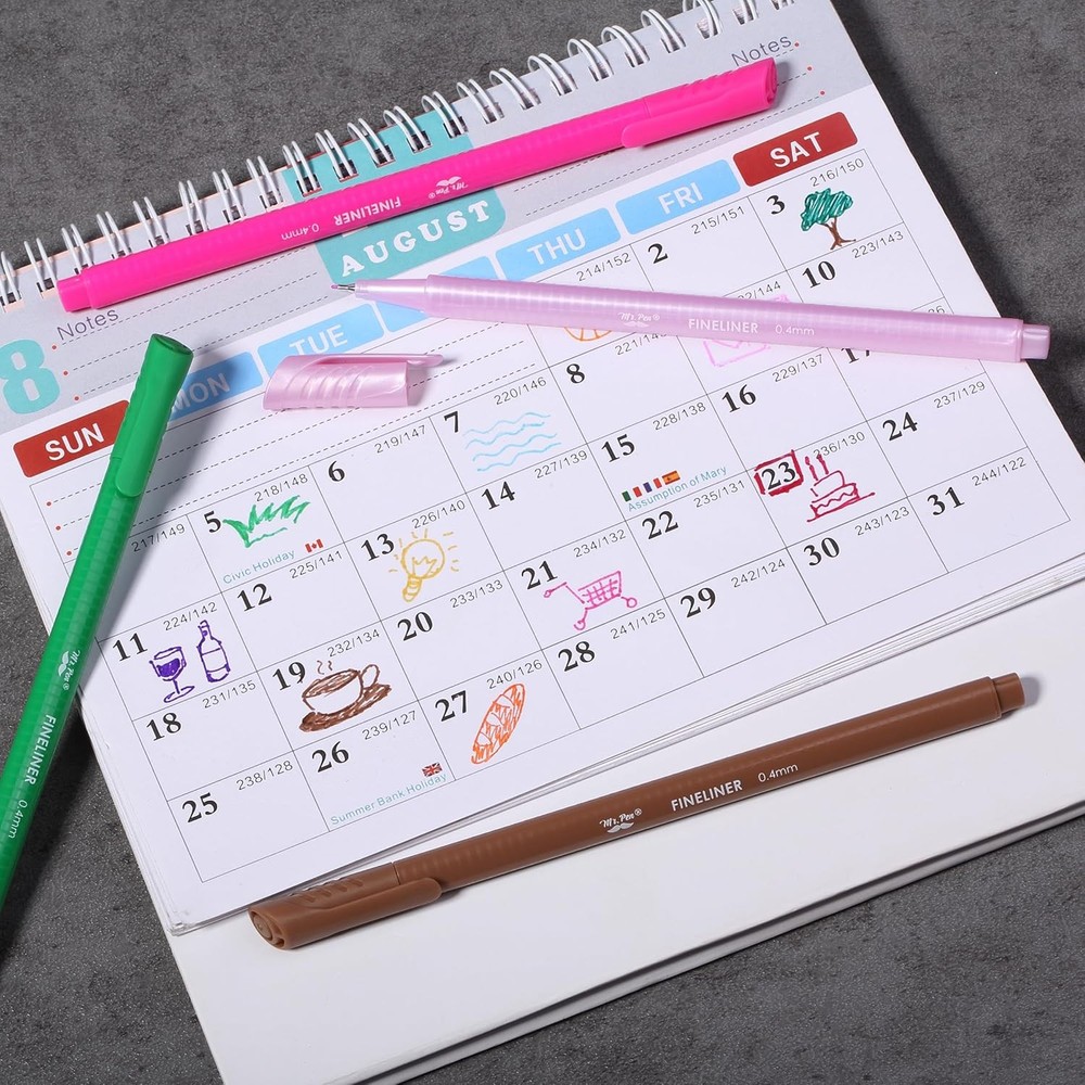 Mr. Pen- Fineliner Pens Colored, 18 Pack, Ergonomic Triangular Multicolor