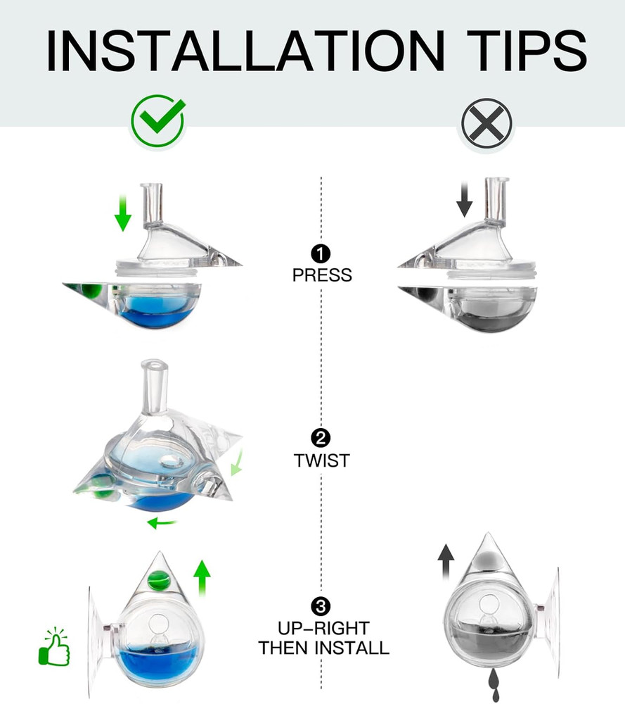 Aquatic CO2 Drop Checker Detachable Tear Drop Shape without Solution,Upgraded Ve