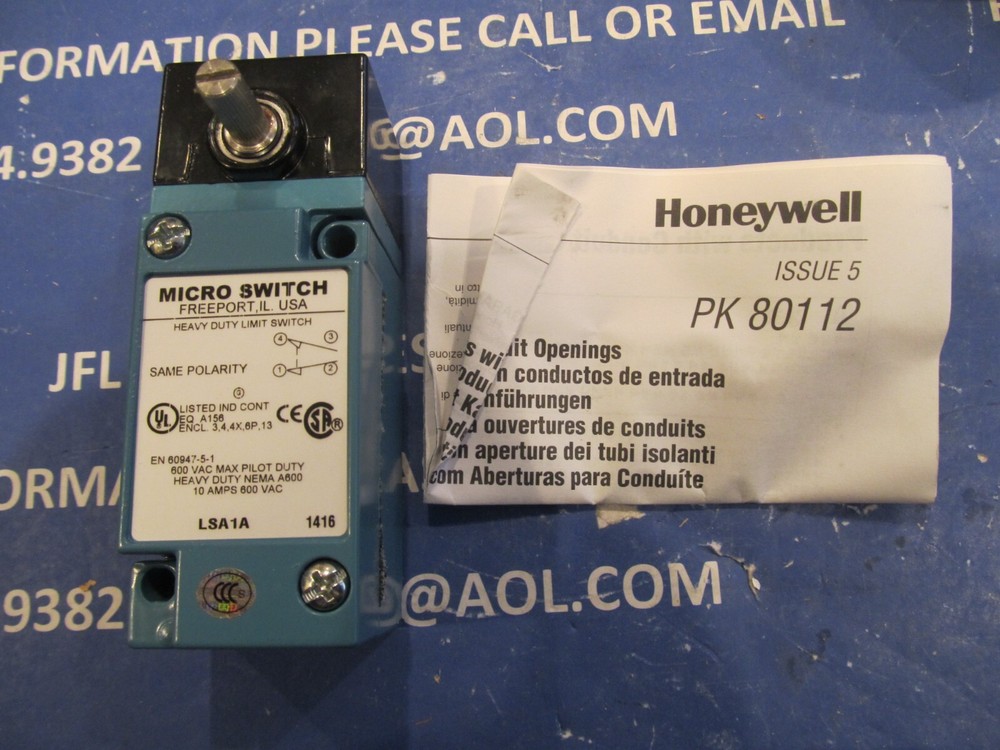 Honeywell Micro Limit Switch, 1/2"npt, LSA1A, New Unused Surplus