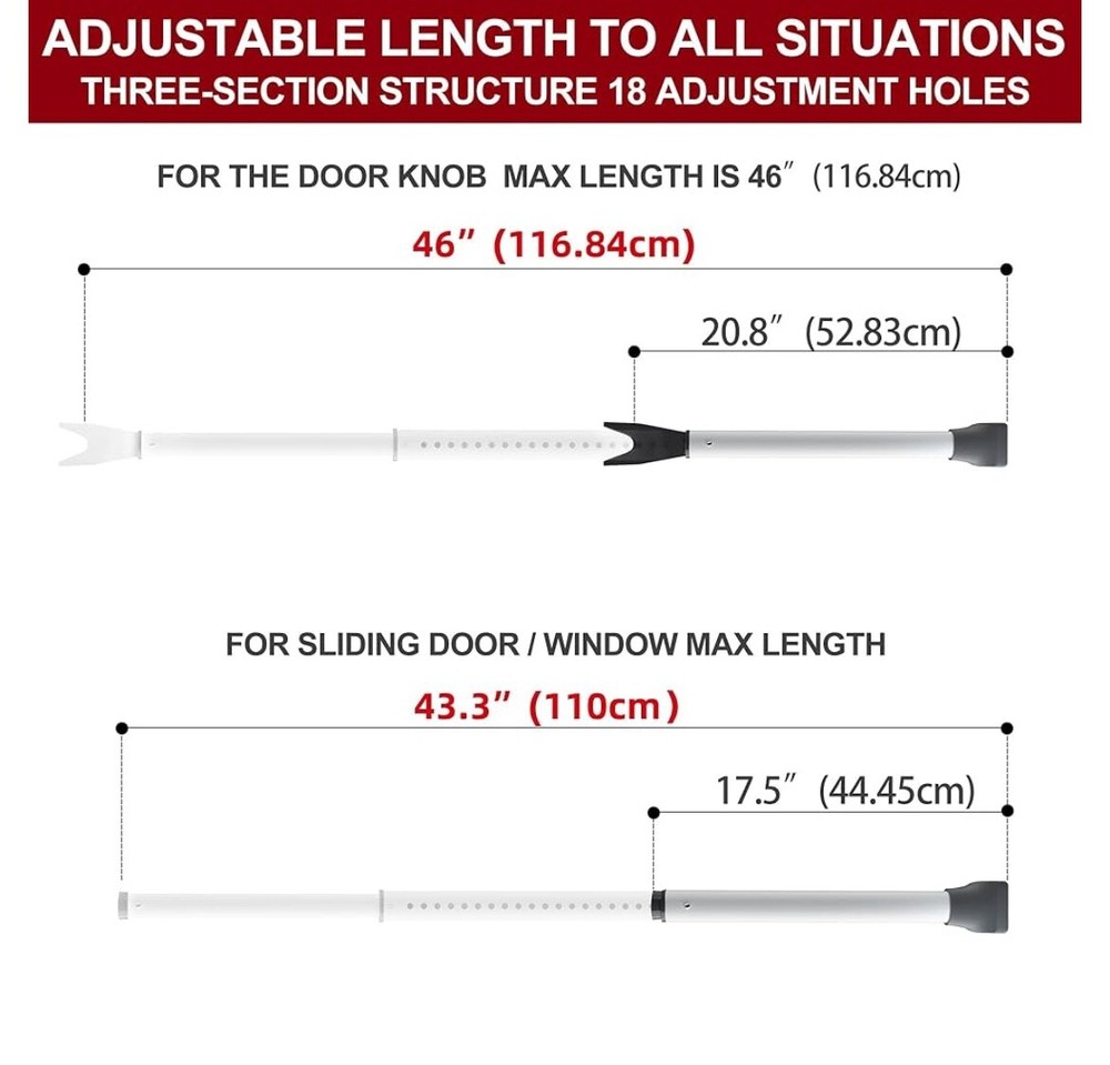 Acemining Adjustable Door and Windows Security Bar