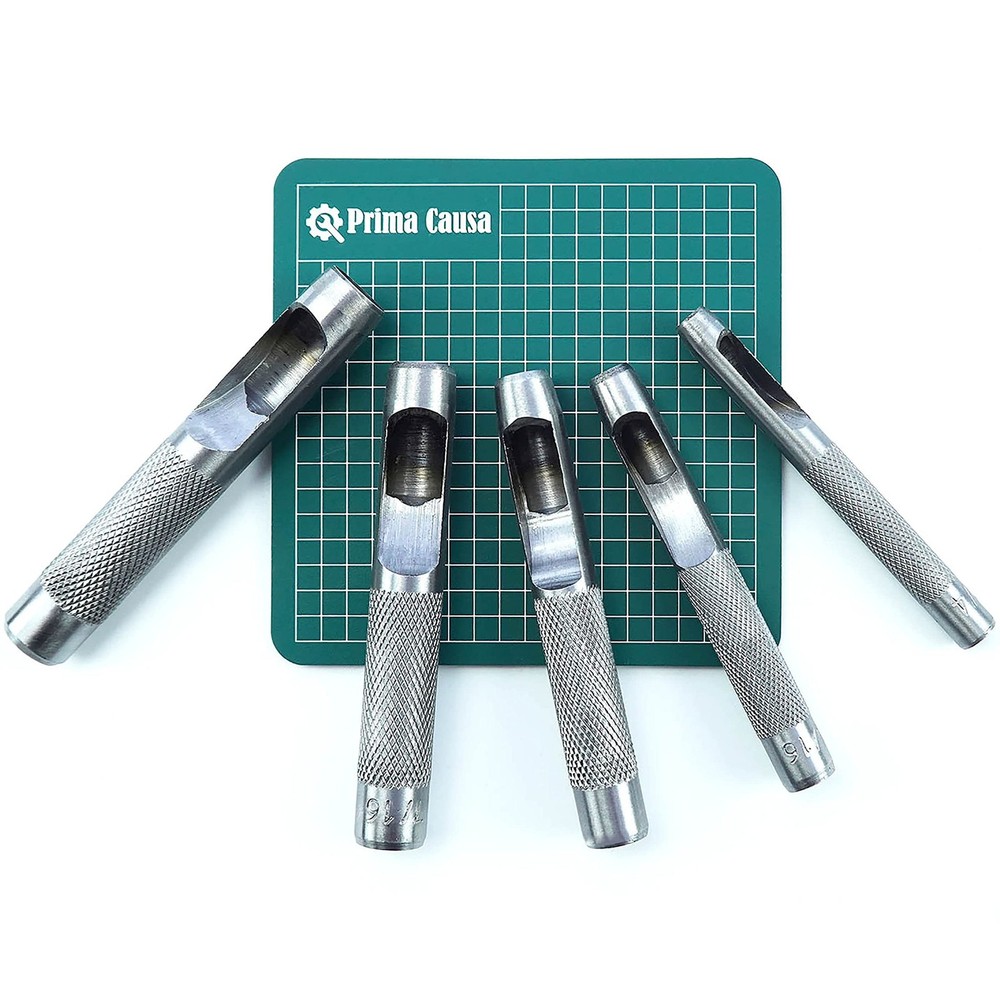 Leather Working Tools 9 Set - Leather Hole Punch for Belts, Plastic, Rubber, ...
