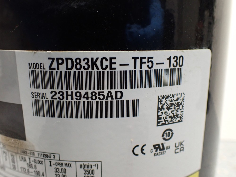 Emerson Copeland Scroll Compressor ZPD83KCE-TF5-130 3-Phase Fixed Speed