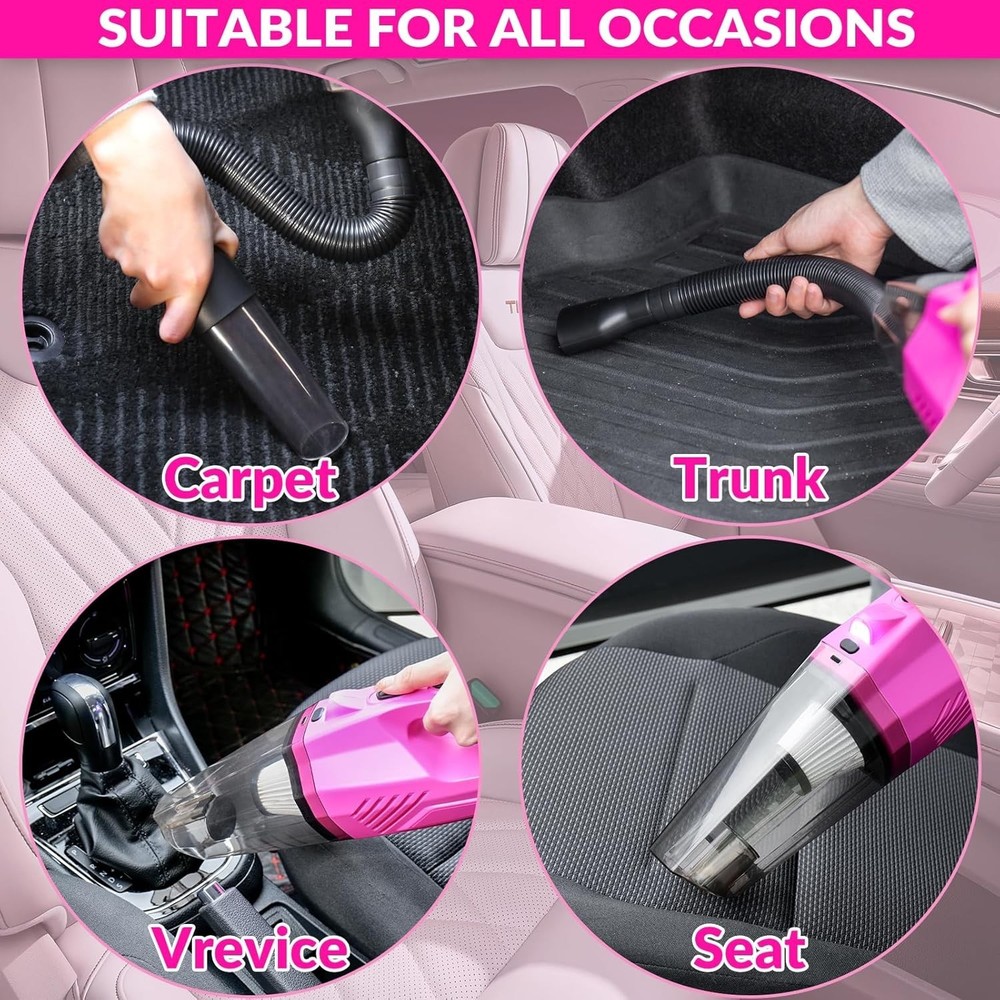 ThinkLearn Car Cleaning Kit, High-Powered Handheld Vacuum Interior Detailing Set