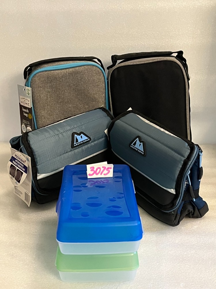 2 Arctic Zone Collapsable Coolers/Lunchbox 6 Can Capacity, 2 Lunchboxes w Insert