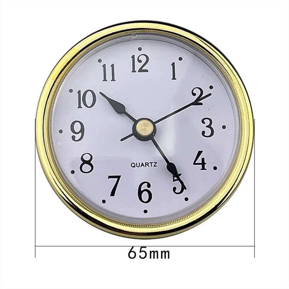 Reliable Timekeeping 65MM Quartz Clock Insert with Gold Arabic Numbers