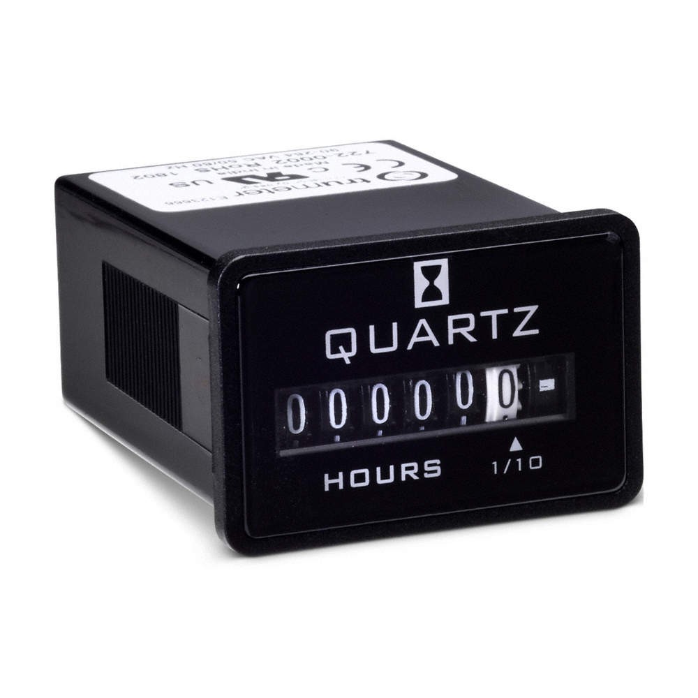 TRUMETER 722-0002 Hour Meter,AC Quartz,Polymer,Flush 3AB99