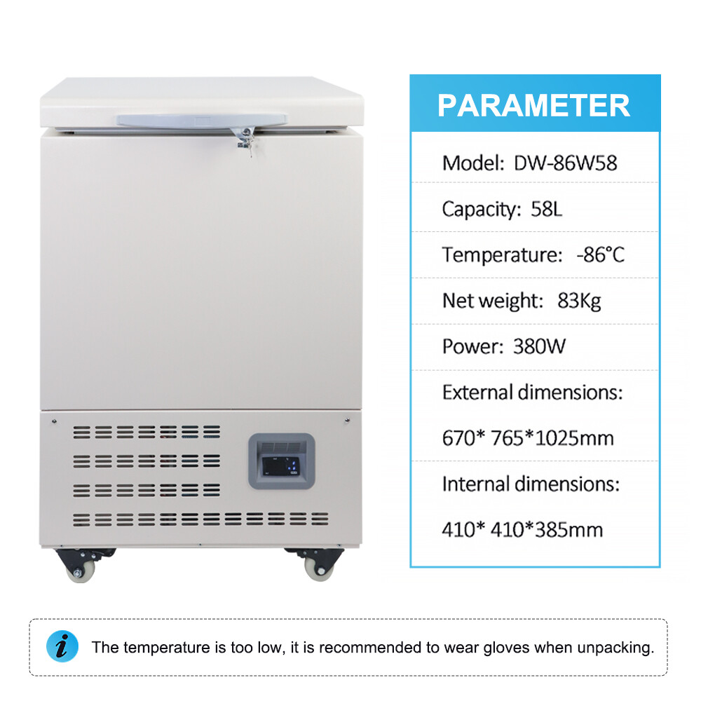 58L Vertical Low Temperature Freezer Cryogenic Samples Storage Refrigerator
