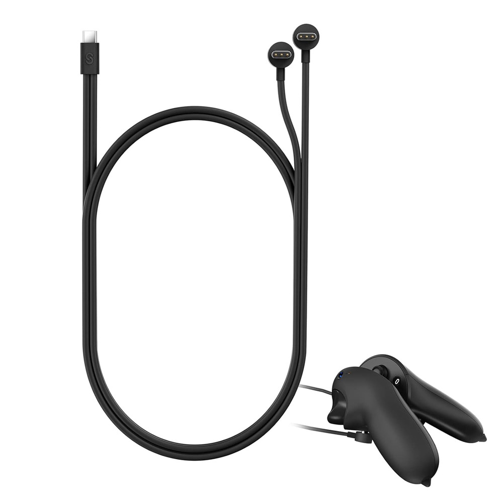 2-In-1 Charging Cable for Meta Quest Pro Controllers Durable Safe for Simultaneo