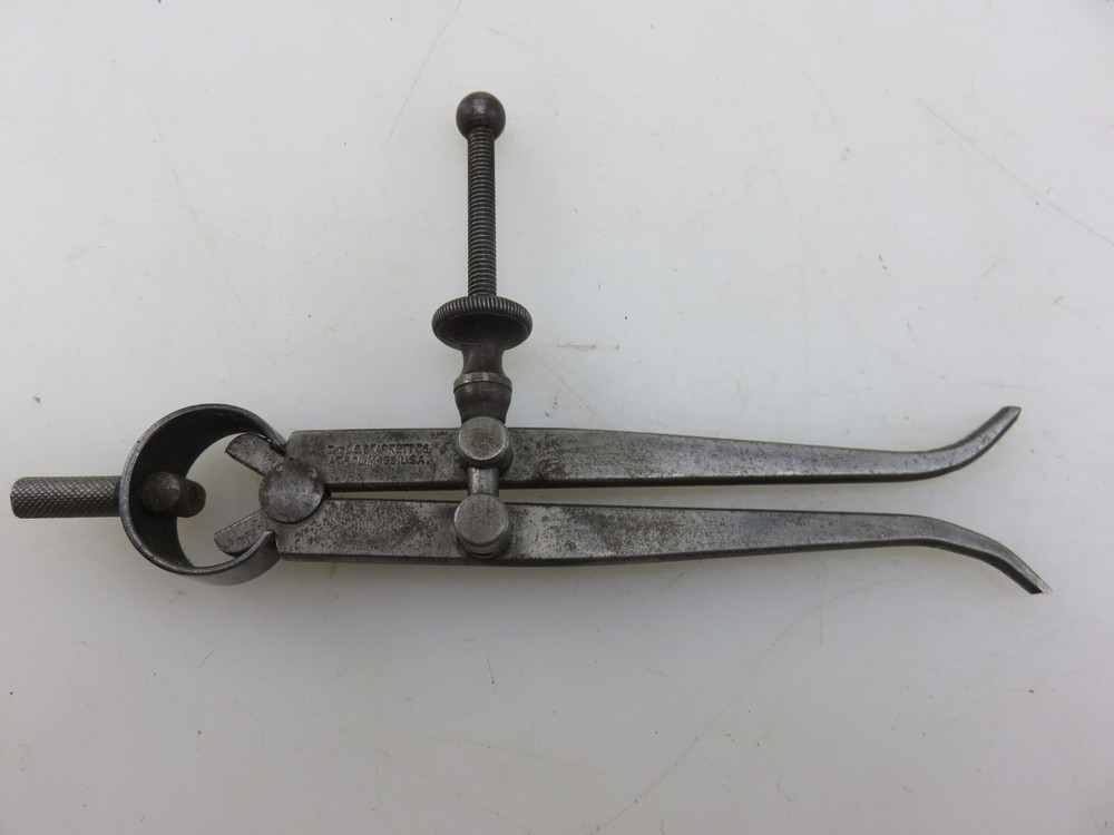 Starrett Spring Type Inside Caliper 3.5" Flat Legs Split Nut Vintage *MODIFIED*