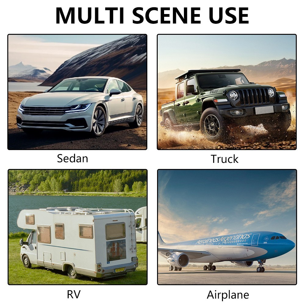 4 PCS Rubber Wheel Chocks w/ Rope For RV Trailer Camper Car Truck Aircraft Boat