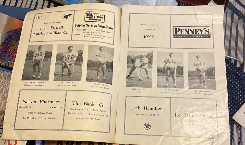 Bonham Vs Sulphur Springs October 22 1954 High School Programs Football Program