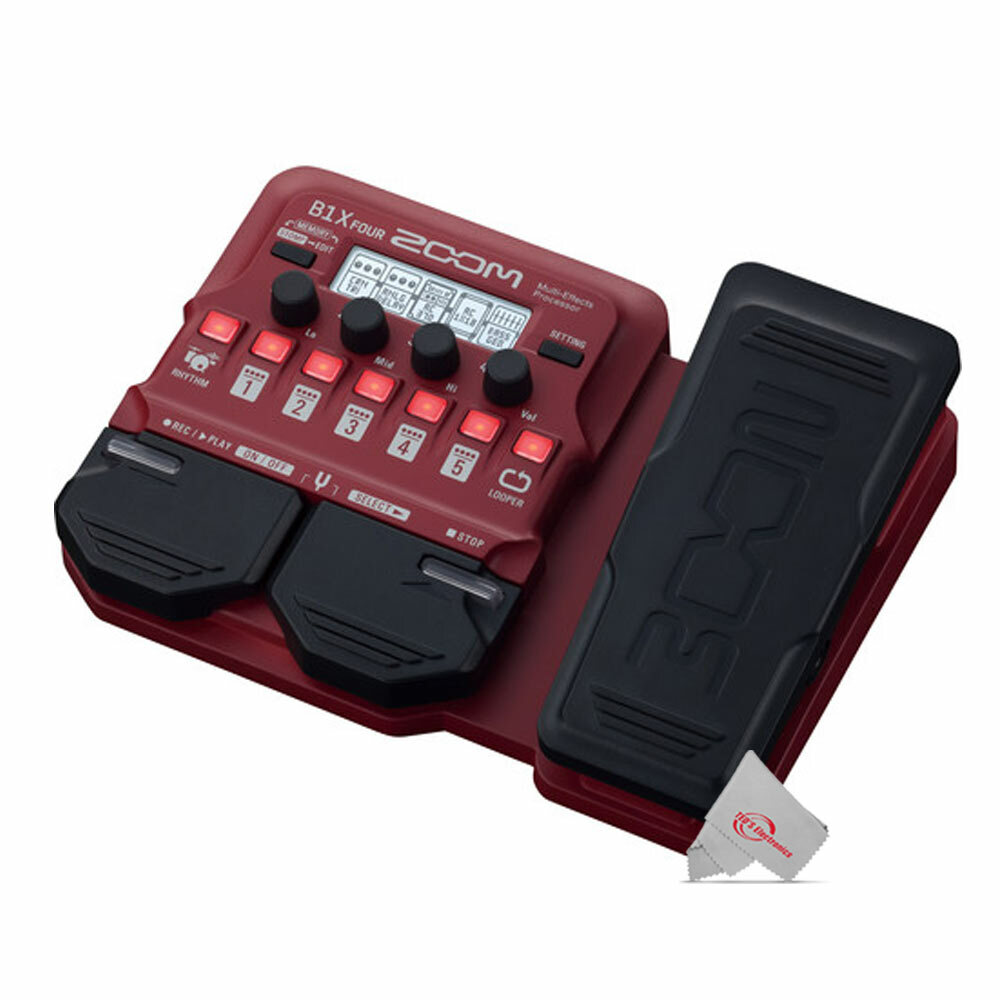 Zoom B1X Four Bass Multi-Effects Processor Pedal with Cable Accessory Kit