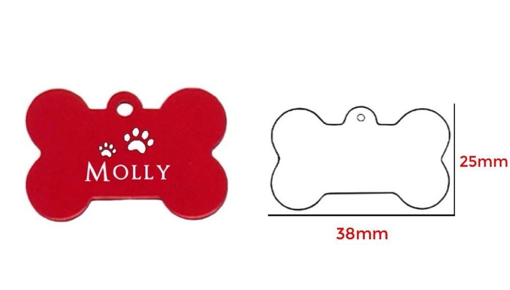 Custom Engraved Personalized Pet Tags, Dog ID Tag, Bone Aluminum Charm