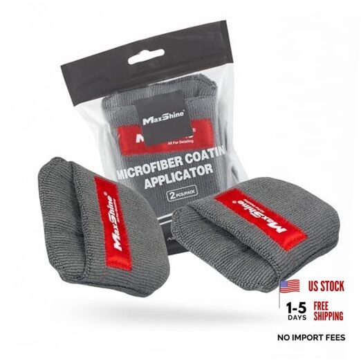 Universal Microfiber Coating Applicator Pads, 2-Pack | Finger Pocket Design,