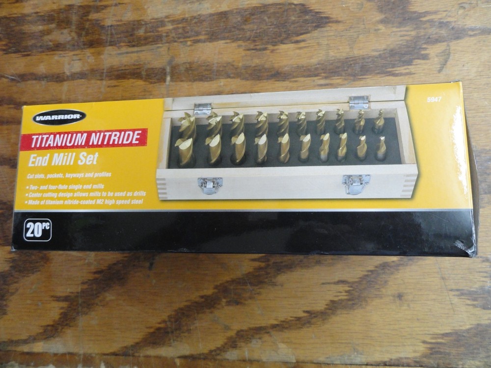 Warrior 20pc Titanium Nitride Coated End Mill Set -NEW