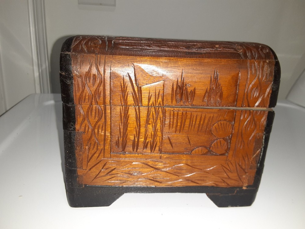Vintage Small Hand Carved Chest