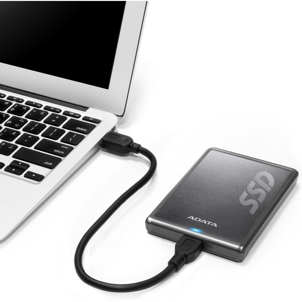 ADATA SV620H External Solid State Drive with 256GB Storage Capacity in Titanium
