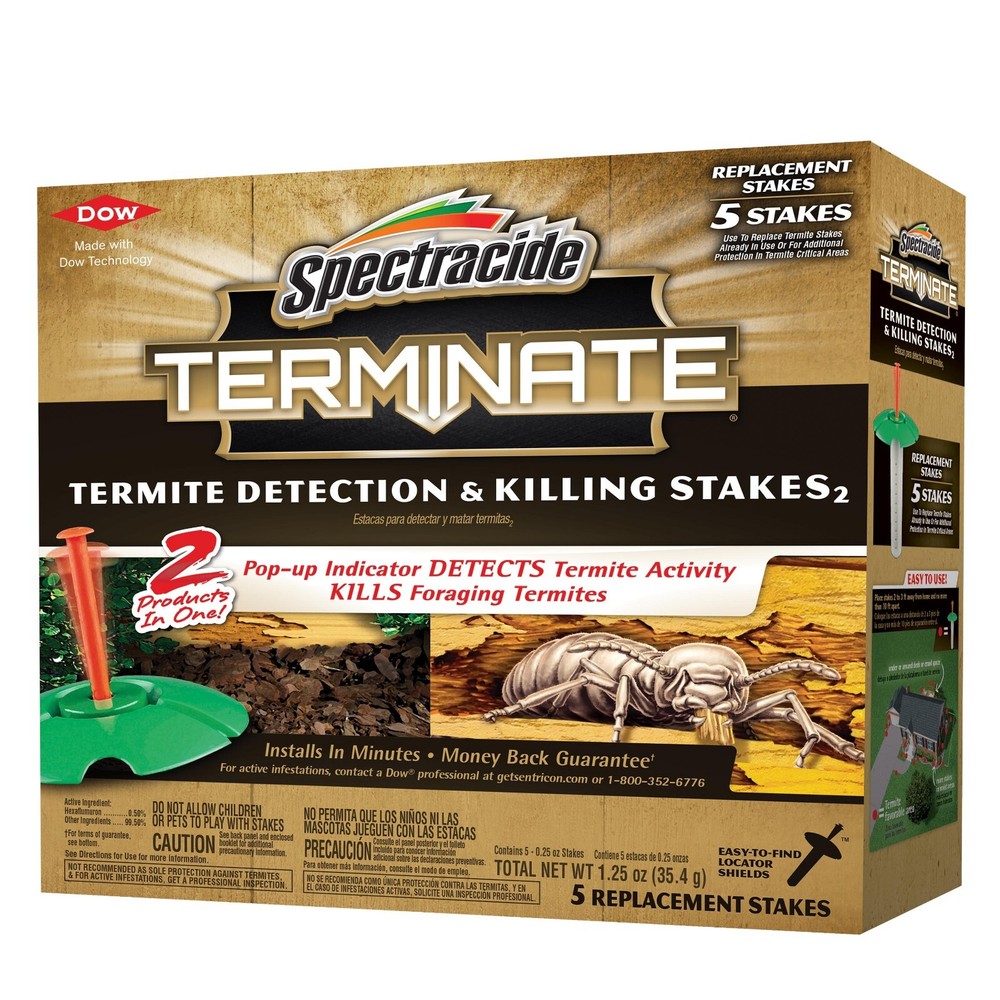 Terminate Termite Killing Stakes (5-Count) Trap Bait Insect Killer Bug Home Pest