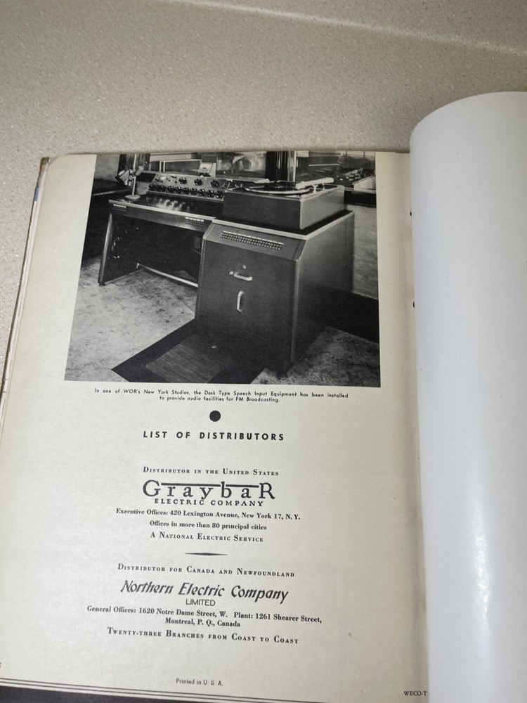 Western Electric Speech Input Equipment Catalgue