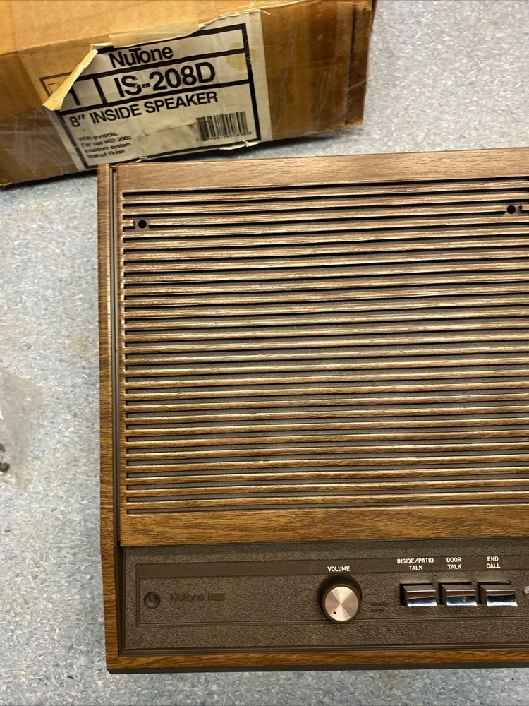 Vintage NuTone IS-208D 8-in Inside Speaker With Controls Walnut