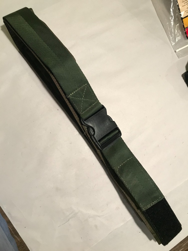 Green Nylon Tactical Belt with Under Pad 48"