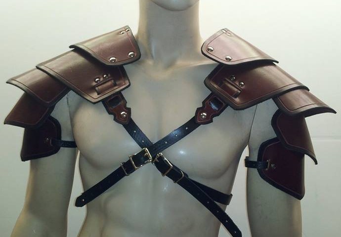 LEATHER ARMOR SENTINEL SHOULDER LARP COSPLAY