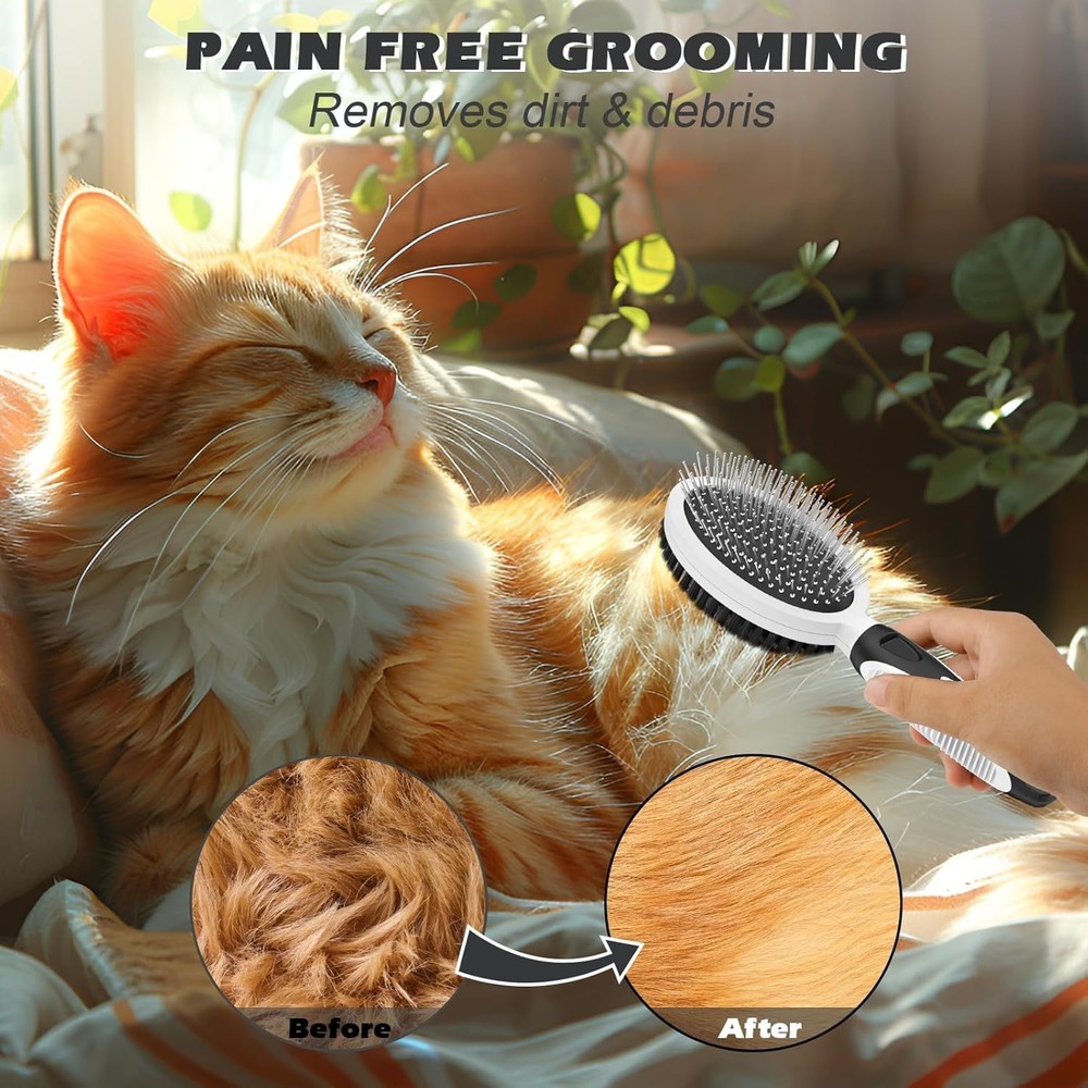 2PCS Double-Sided Pet Grooming Tools | Effortless Shedding Control for All Pets