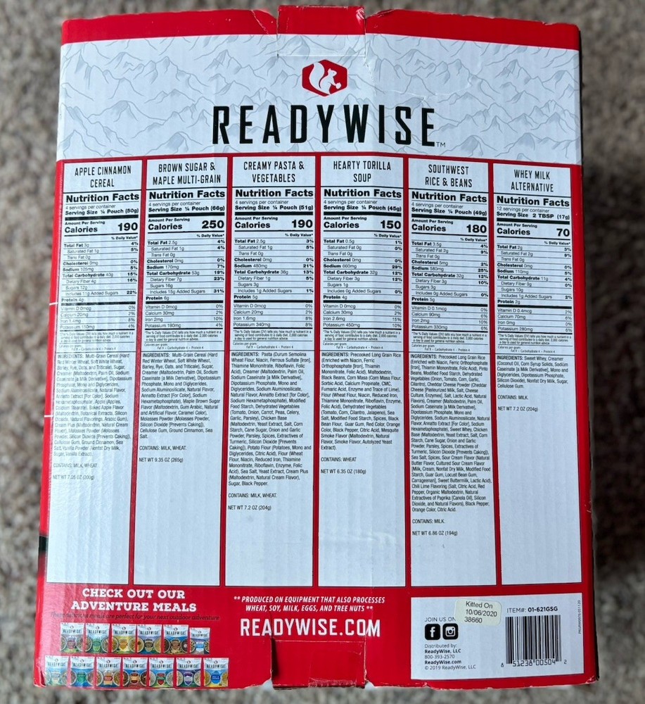 ReadyWise Red White Emergency Survival Backpack (64 piece) open box