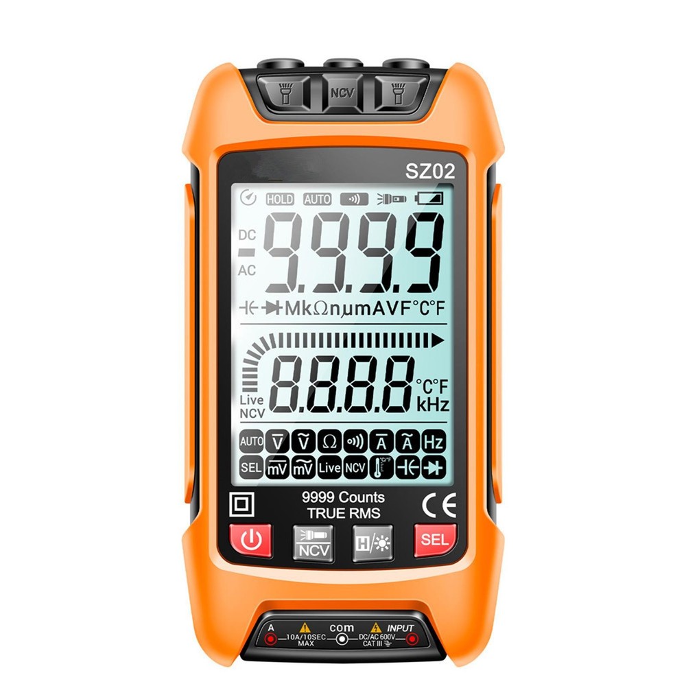 Digital Multimeter 9999 Counts True RMS Auto Electrical Capacitance Meter Tool.
