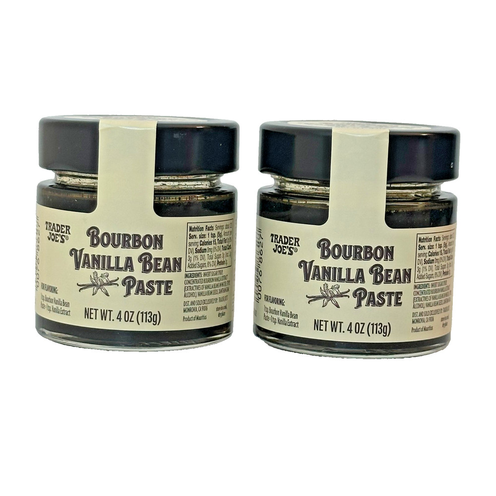 2 Pack Trader Joe’s Bourbon Vanilla Bean Paste  4 oz Total 8 oz X 2 Jars
