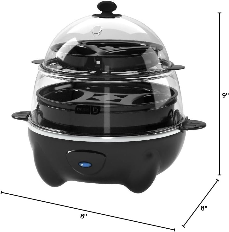 DASH Deluxe Rapid Egg Cooker for Hard Boiled, Poached, Scrambled Eggs, Omelets,