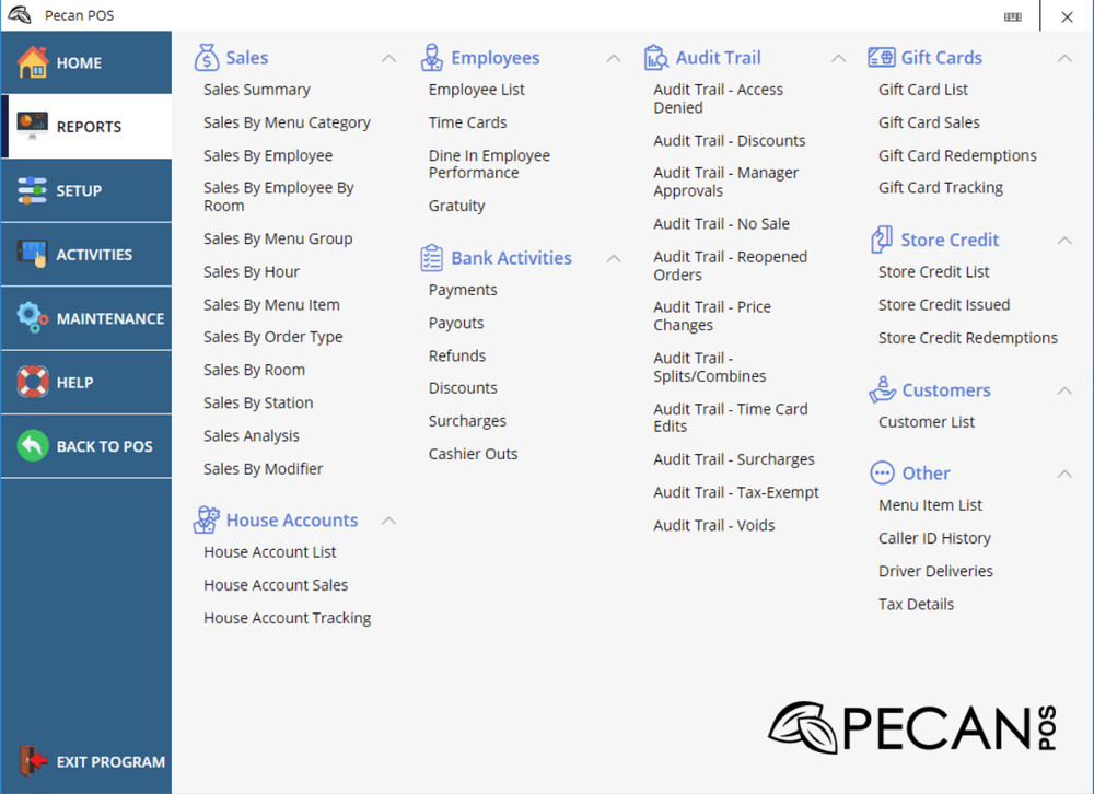 Pecan POS Complete Bundle for Restaurant Perpetual License