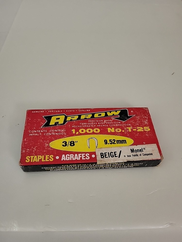 Arrow Staples T-25 Beige Open Partial Box