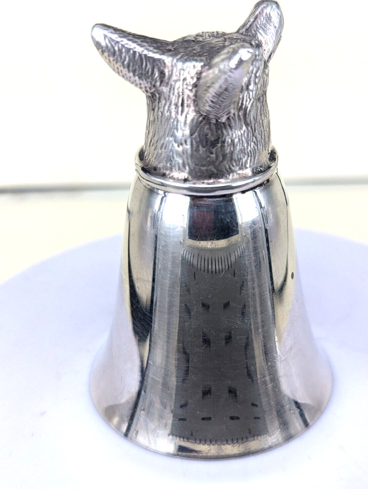 1993 Solid silver fox head stirrup cup by francis Howard