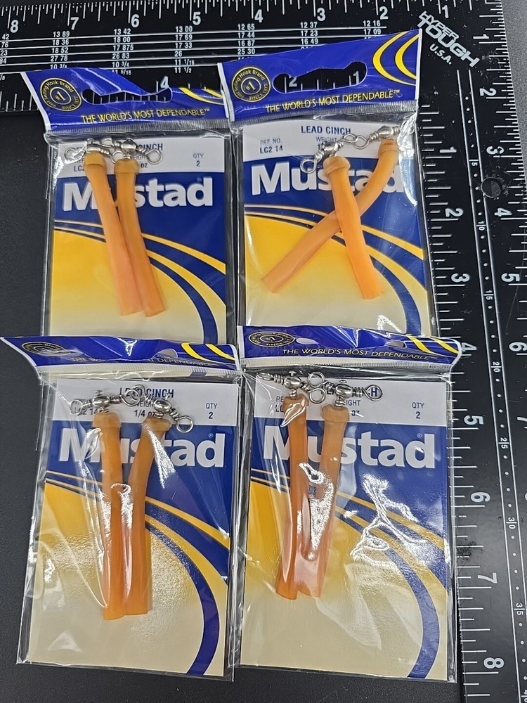 4 pack Mustad lead cinch 1/4 oz  2 per pack. ￼(LC2-14)
