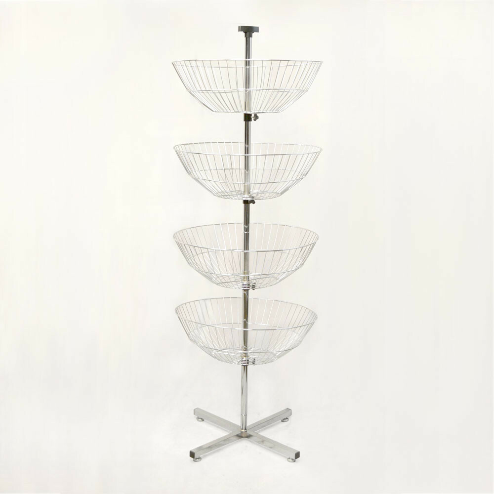 63" H Basket Spinner Clothes Rack Storage Display Fixture Dump Bin 22" W Baskets
