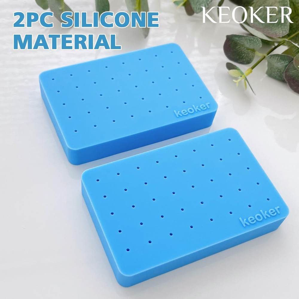2PCS Silicone Baking Mat for Polymer Clay, Stud Earring Application Board for...
