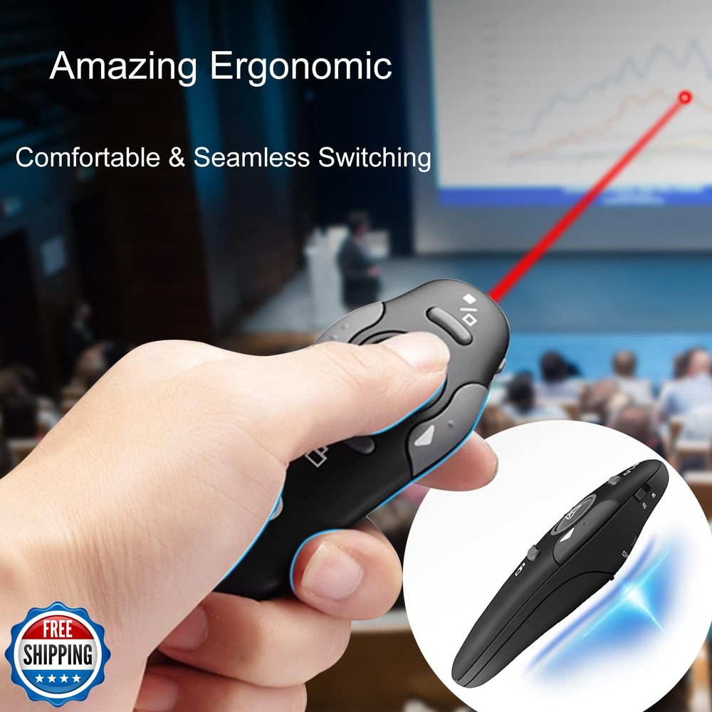 Wireless Presentation Clicker for PowerPoint Presentations, USB D