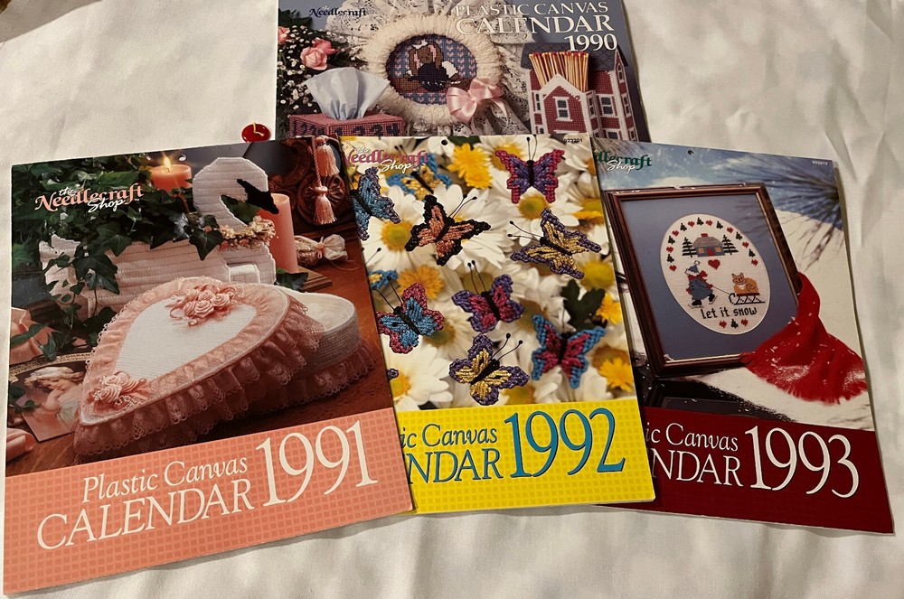 Plastic Canvas Calendars - Four Years 1990, 1991, 1992, and 1993 - Great Designs