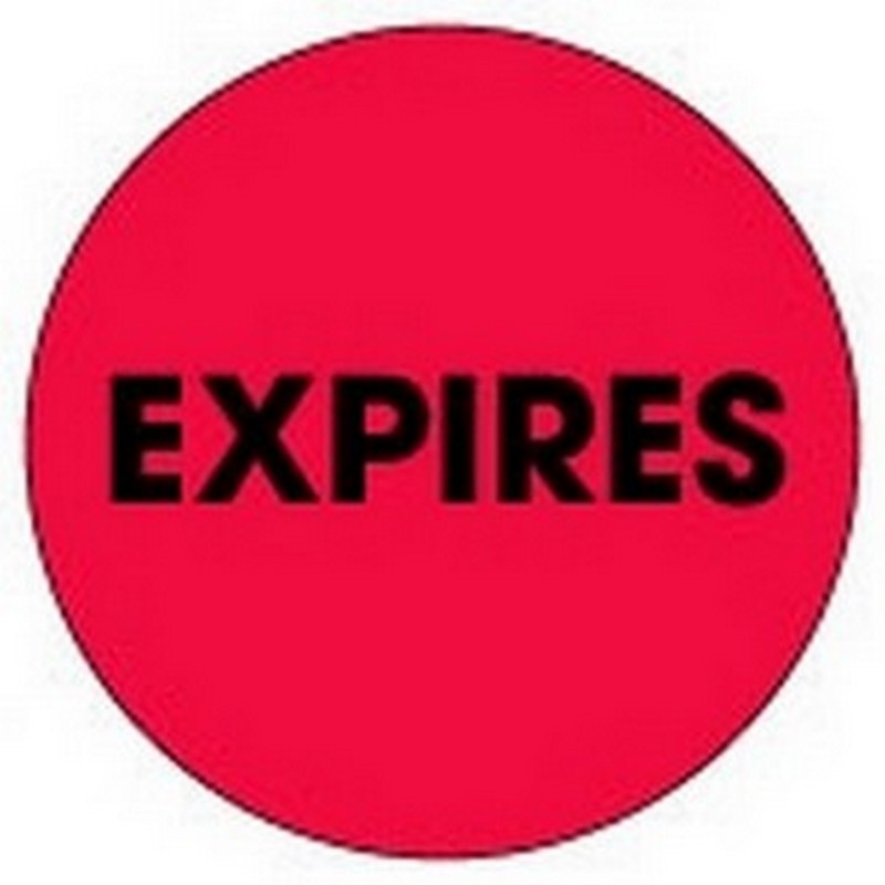 2" Diameter Expires Circle Labels (500 per Roll)