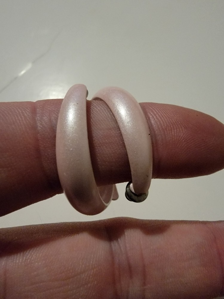Vintage Pink Earrings Stud Circle Round