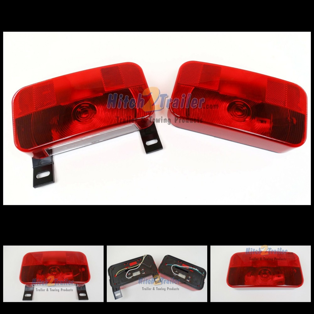 Pair 9 x 5 J-90 Bargman 34-92-003 Stop Tail Turn Light Trailer Camper RV BK Base