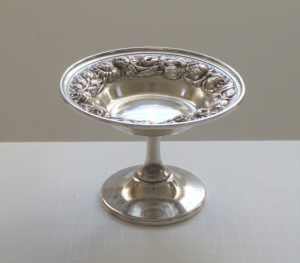 Antique Stieff REPOUSSE Sterling Silver Compote, #126, 155 Grams
