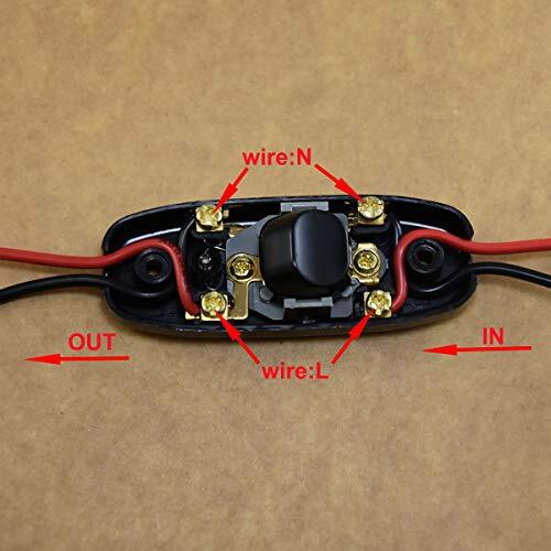Light Switch, 2Pcs Appliance Switch ON/Off Inline Cord Switch with LED