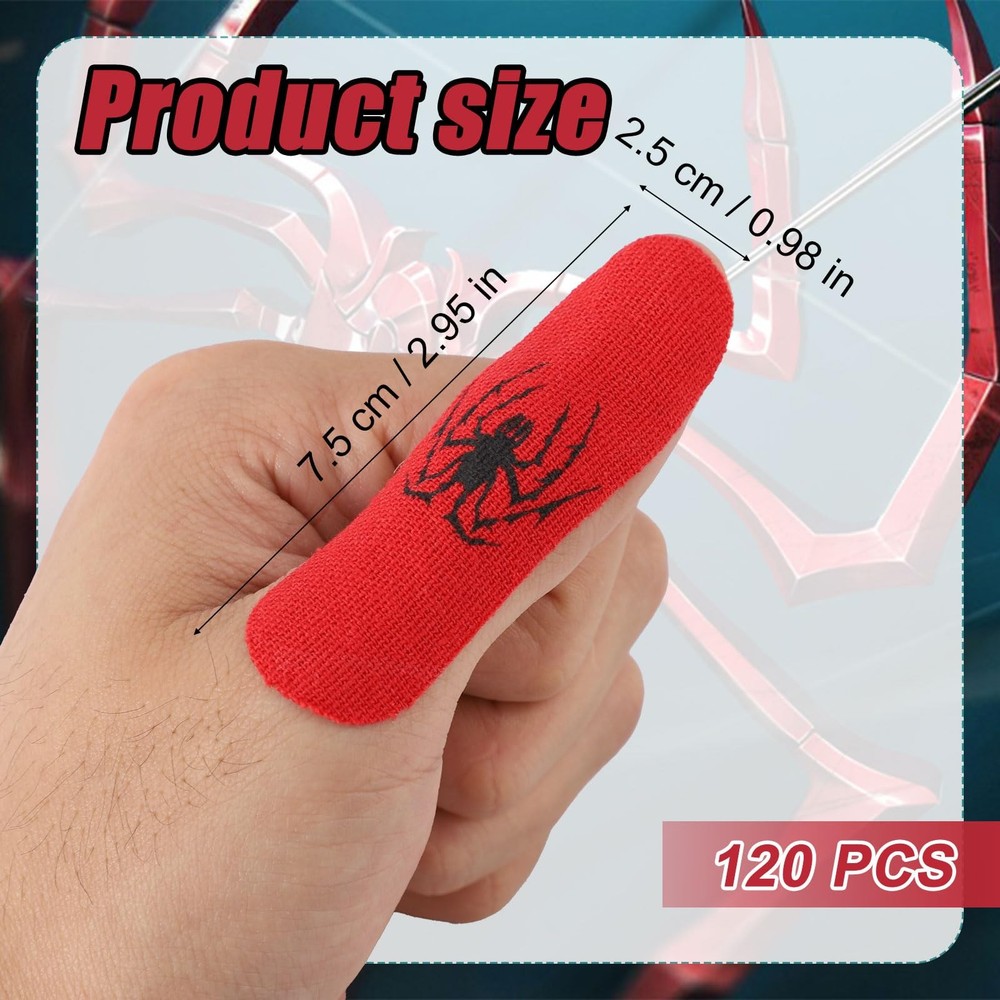 BOXOB 120pcs Spider Bowling Thumb Tape, Comfort Protector Medium, Red